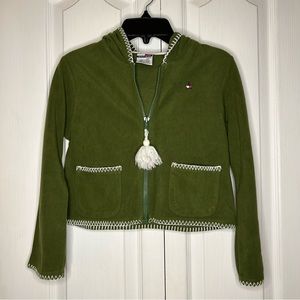 Tommy Hilfiger girls green zip up jacket with hood small